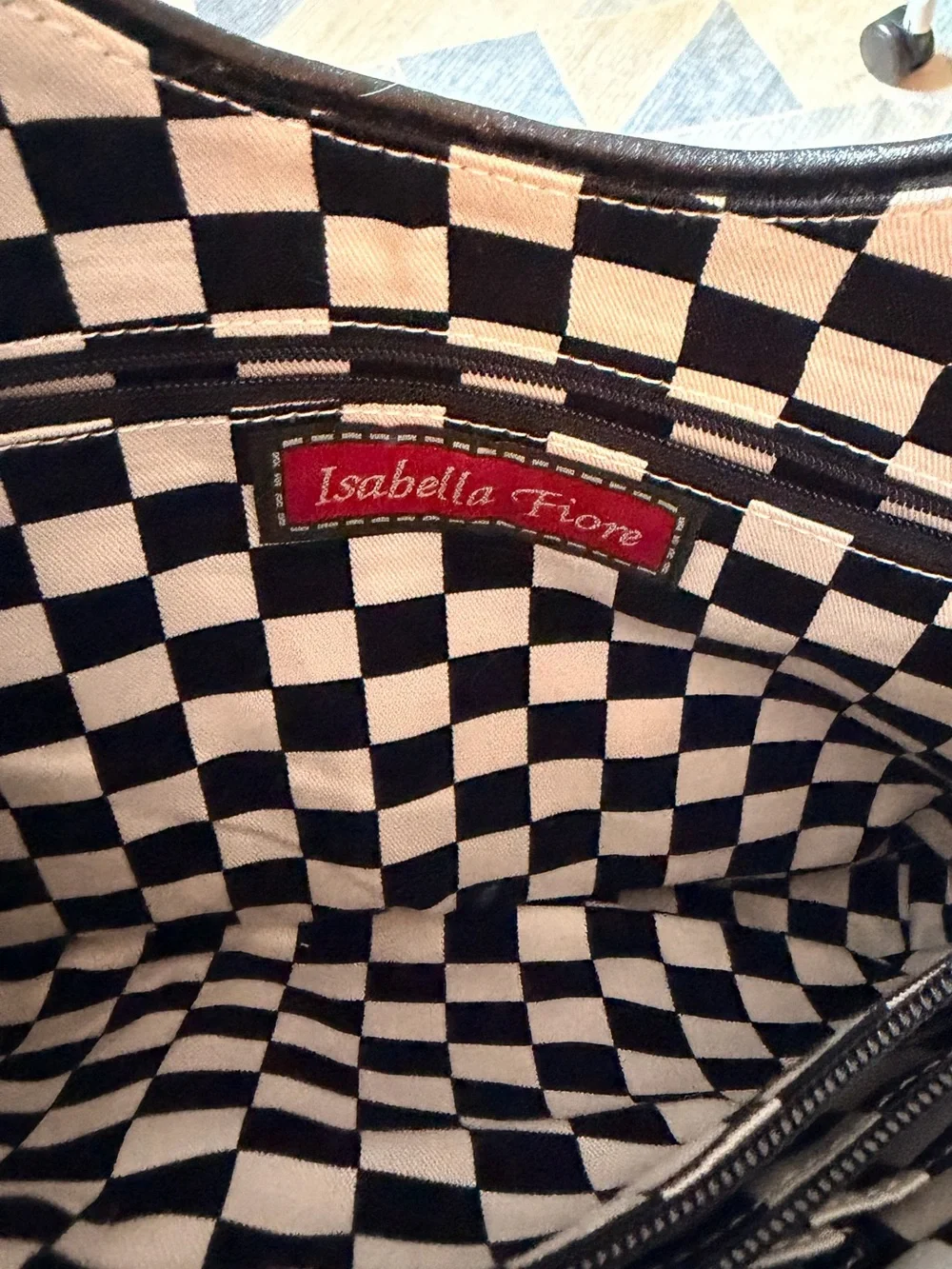 Vtg Isabella Fiore Y2K Martini Beaded Tote Bag Vinyl